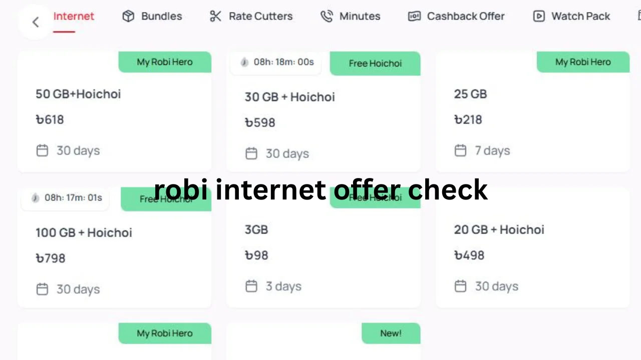 robi internet offer check
