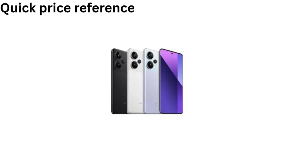 Quick price reference